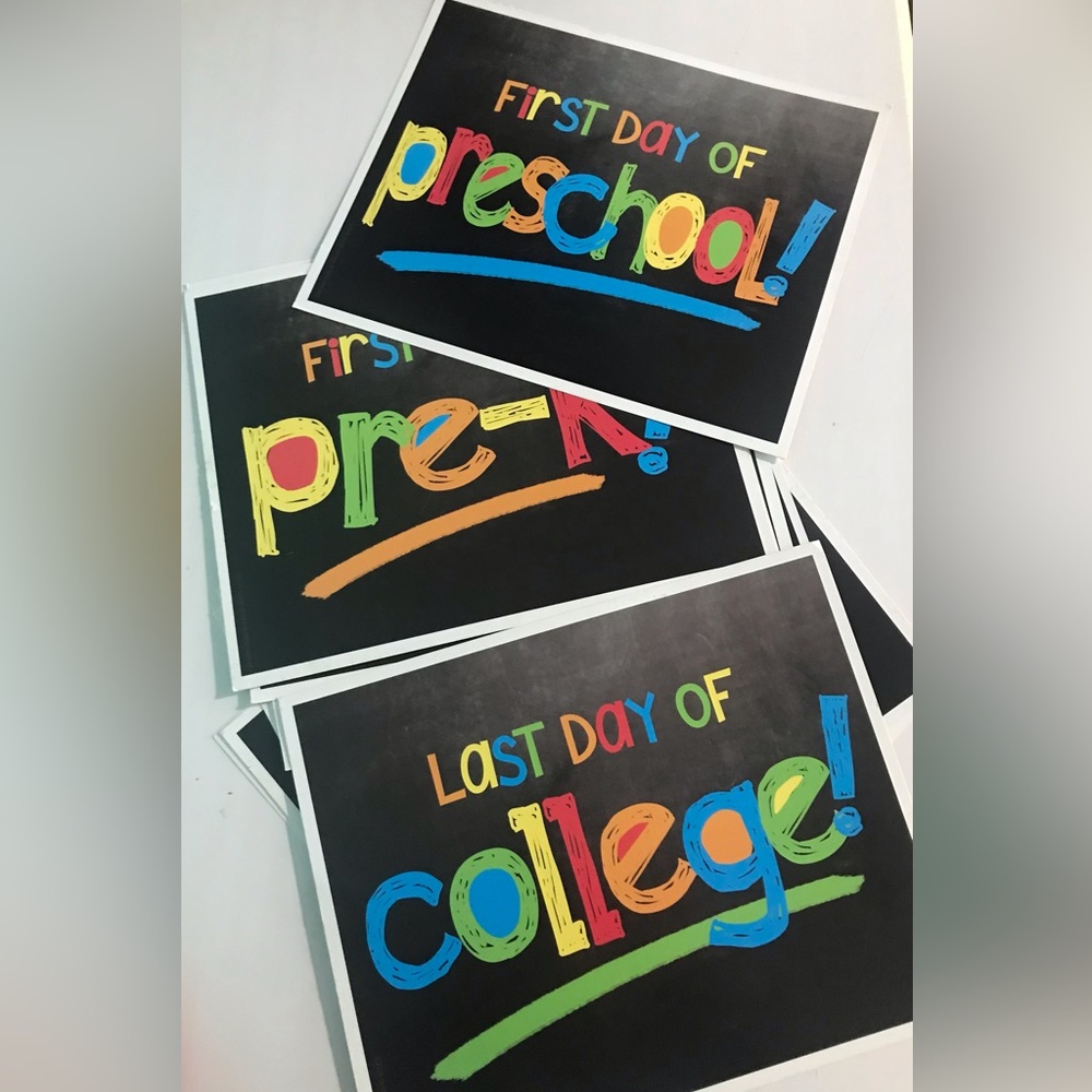 First Day & Last Day of School Photo Prop Signs, 8"x 10"